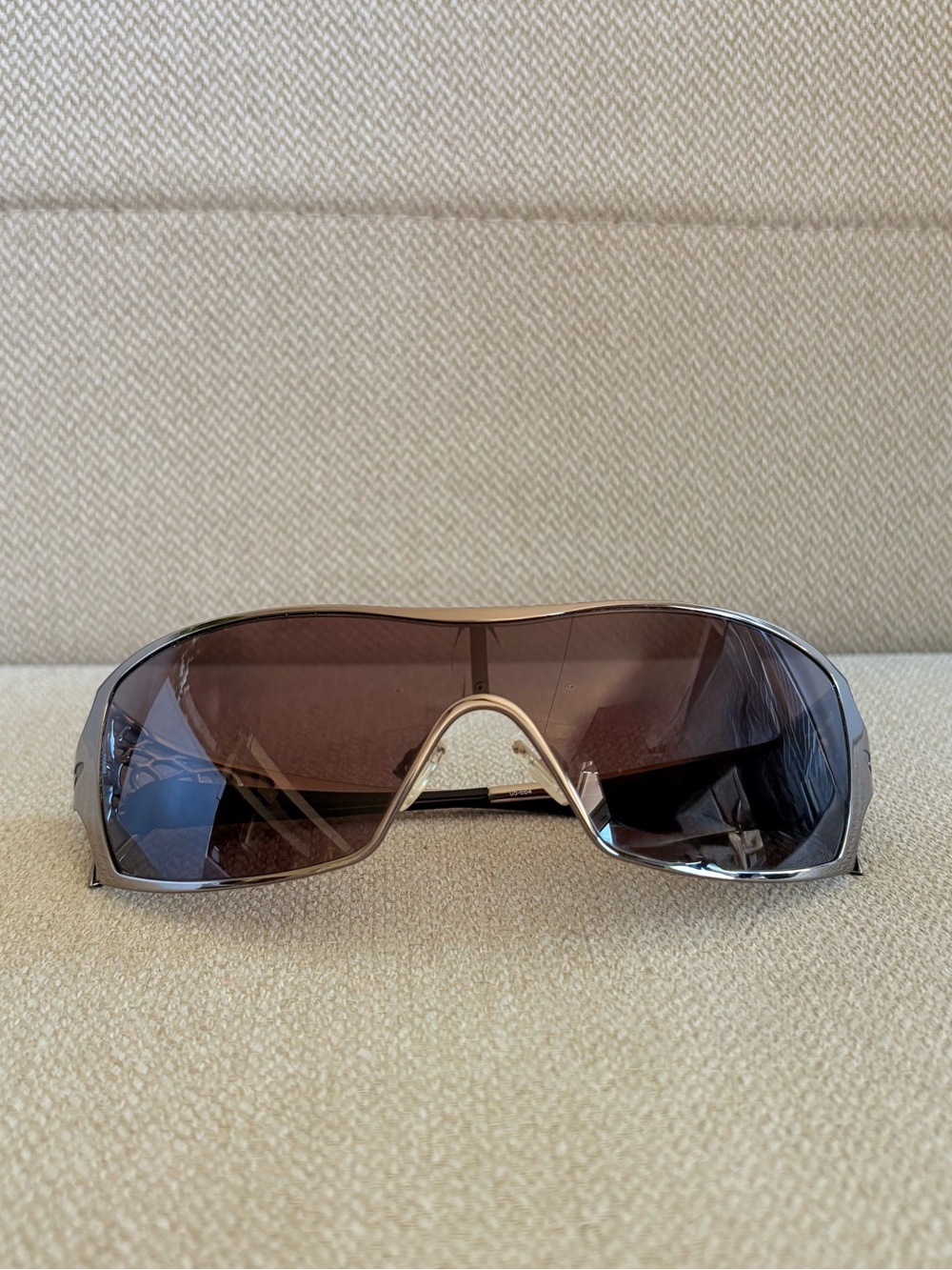 Oakley Shield Sunglasses Silver Frame with Brown Gradient Lenses